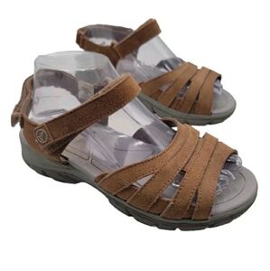 LandsEnd Sz 8.5B suede all weather adjustable strap Walking All Weather sandals